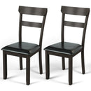 Set of 2 Dining Chairs With Rubber Wood Frame and Upholstered Faux Leather Seat by LJGDeals