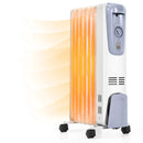 1500W Oil Filled Radiator with Thermostat and 4 Bottom Wheels by LJGDeals