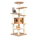 7-Layer Wooden Cat Tree Tall Cat Tower with Sisal Posts and Condo by LJGDeals