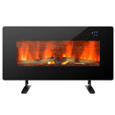 36 Inch Electric Wall Mounted Freestanding Fireplace with Remote Control-Black by LJGDeals