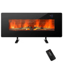 42 Inch Electric Wall Mounted Freestanding Fireplace with Remote Control-Black by LJGDeals