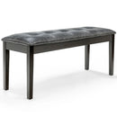 Upholstered Dining Room PU Bench Solid Wood Button Tufted by LJGDeals