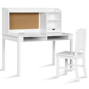 Kids Desk and Chair Set Study Writing Desk with Hutch and Bookshelves by LJGDeals