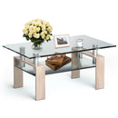 Rectangle Glass Coffee Table with Metal Legs for Living Room by DirectDeals