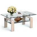 Rectangle Glass Coffee Table with Metal Legs for Living Room by LJGDeals