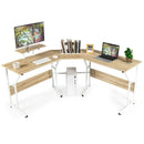 88.5 Inch L Shaped Reversible Computer Desk Table with Monitor Stand by LJGDeals
