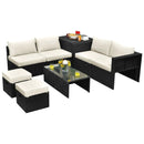 8 Pieces Patio Rattan Storage Table Furniture Set by LJGDeals