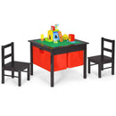 2-in-1 Kids Activity Table and 2 Chairs Set with Storage Building Block Table by LJGDeals