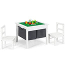 2-in-1 Kids Activity Table and 2 Chairs Set with Storage Building Block Table by LJGDeals