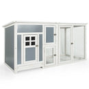 63 Inch Large Wooden Chicken Coop with Run Box and PC Roof by LJGDeals