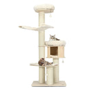 4-Layer 68.5-Inch Wooden Cat Tree Condo Activity Tower with Sisal Posts-Natural by LJGDeals