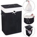 19 Gal Rectangle Laundry Basket Bamboo Clothes Hamper with Handles and Lid by LJGDeals