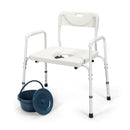 3-in-1 Bedside Commode Portable Toilet with Adjustable Height by LJGDeals