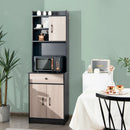 3-Door 71 Inch Kitchen Buffet Pantry Storage Cabinet with Hutch and Adjustable Shelf by LJGDeals