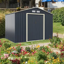 9 x 6 Feet Metal Storage Shed for Garden and Tools-Gray by LJGDeals