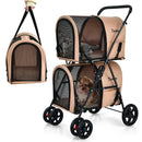 4-in-1 Double Pet Stroller with Detachable Carrier and Travel Carriage by LJGDeals
