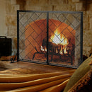 2-Panel Fireplace Screen Folding Metal Fire Place Safety Fence with Magnetic Doors by LJGDeals