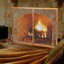 2-Panel Fireplace Screen Folding Metal Fire Place Safety Fence with Magnetic Doors by LJGDeals