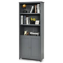 Bookcase Shelving Storage Wooden Cabinet Unit Standing Display Bookcase with Doors by LJGDeals