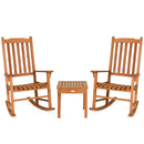 3 Pieces Eucalyptus Rocking Chair Set with Coffee Table by LJGDeals