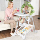 Baby Convertible Folding Adjustable High Chair with Wheel Tray Storage Basket by LJGDeals