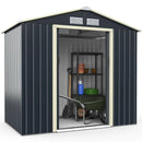 7 Feet x 4 Feet Metal Storage Shed with Sliding Double Lockable Doors-Gray by LJGDeals