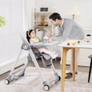 Baby Folding Convertible High Chair with Wheels and Adjustable Height by LJGDeals