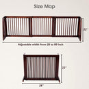 Folding Adjustable Free Standing 3 Panel Wood Fence