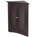 Bathroom Corner Storage Freestanding Floor Cabinet with Shutter Door by LJGDeals