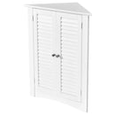 Bathroom Corner Storage Freestanding Floor Cabinet with Shutter Door by LJGDeals