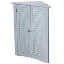 Bathroom Corner Storage Freestanding Floor Cabinet with Shutter Door by LJGDeals