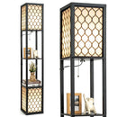 Modern Shelf Freestanding Floor Lamp with Double Lamp Pull Chain and Foot Switch by LJGDeals