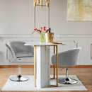 360 Degree Swivel Makeup Stool Accent Chair with Round Back and Metal Base by LJGDeals