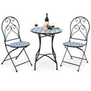3 Pieces Patio Bistro Furniture Set with Mosaic Design by LJGDeals