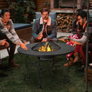 35.5 Feet Patio Fire Pit Dining Table With Cooking BBQ Grate by LJGDeals