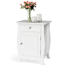 Wooden Accent End Table with Drawer Storage Cabinet Nightstand-White by LJGDeals