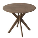 36 Inch Round Wood Dining Table with Intersecting Pedestal Base by LJGDeals
