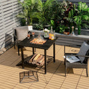 31 Inch Outdoor Fire Pit Dining Table with Cooking BBQ Grate by LJGDeals