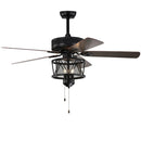 50 Inches Ceiling Fan with Lights Reversible Blades and Pull Chain Control-Black by LJGDeals
