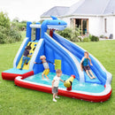 Inflatable Shark Bounce House with Water Slide and Climbing Wall without Blower by LJGDeals
