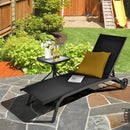 6-Poisition Adjustable Outdoor Chaise Recliner with Wheels by LJGDeals