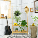 Bamboo Clothes Hanging Rack with 2-Tier Storage Shelf for Entryway Bedroom-Natural by LJGDeals