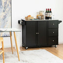 Kitchen Island 2-Door Storage Cabinet with Drawers and Stainless Steel Top by LJGDeals
