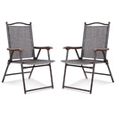 Set of 2 Patio Folding Sling Back Camping Deck Chairs by LJGDeals