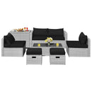 8 Pieces Patio Rattan Furniture Set with Storage Waterproof Cover and Cushion by LJGDeals
