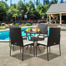 4 Pieces Patio Wicker Rattan Dining Set with Comfy Cushions by LJGDeals