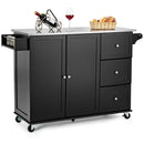 Kitchen Island 2-Door Storage Cabinet with Drawers and Stainless Steel Top by LJGDeals