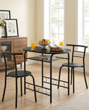 3-Piece Dining Set for 2 – Minimalist Wooden Table + 2 Metal Frame Chairs by 2Dropme