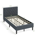 Upholstered Bed Base with Button Stitched Headboard by LJGDeals