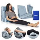 LX8 4-Piece Support for Nighttime Digestive Discomfort & Easier Breathing, Wedge Pillow Set, Cloud Gray